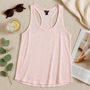 Banana Republic Slub Knit Muscle Tank Top Pink Longline Racerback Womens XS